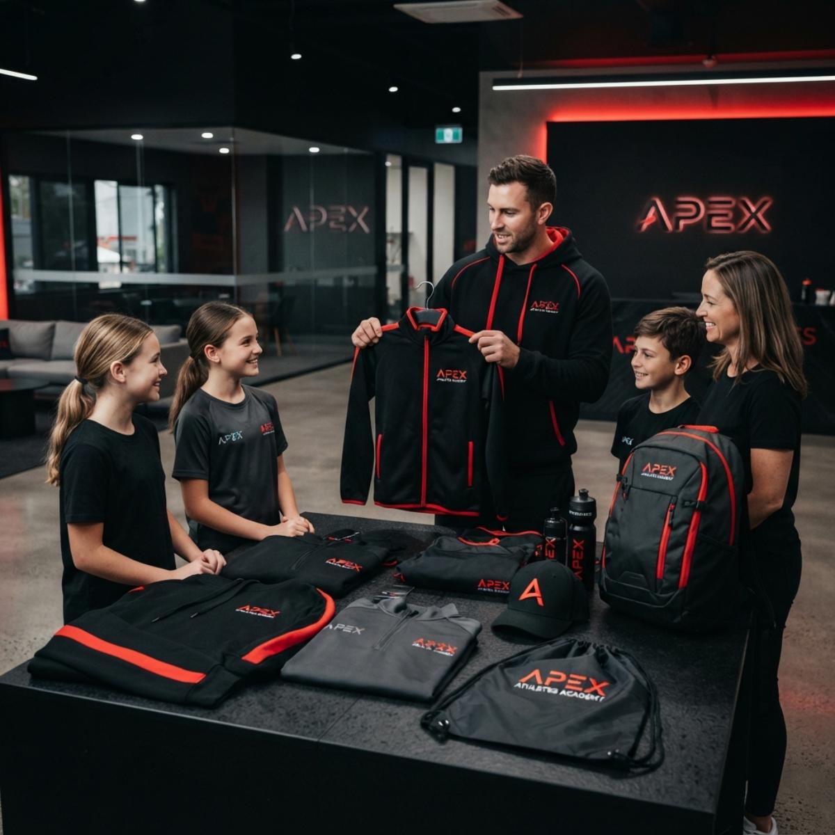 Custom Apex merchandise and personalised athlete apparel
